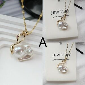 Large Swan Baroque Pearl Necklace Option  A or B